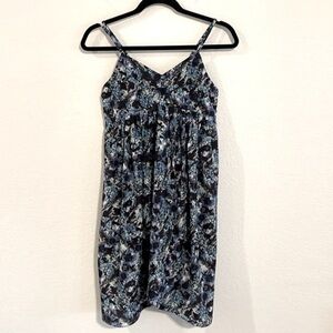 Rieley Women Mini Dress Large Blue Abstract Contemporary Preppy Coastal Cowgirl